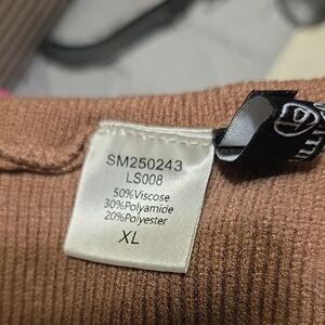 Cozy Cowl Sweater in Brown - XL